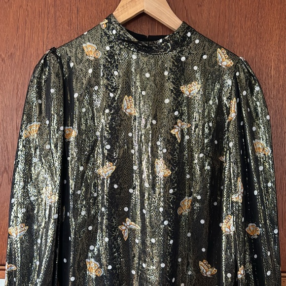 The Kooples Paris silk/metallic dress. Size 3 - I think is the same as a large. - Picture 7 of 16